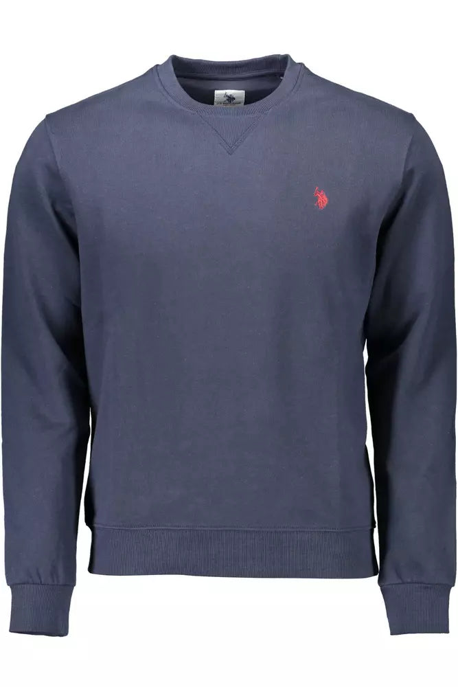 Blue Cotton Men Sweater