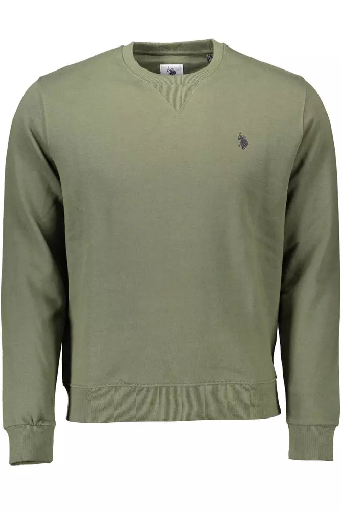 Green Cotton Men Sweater