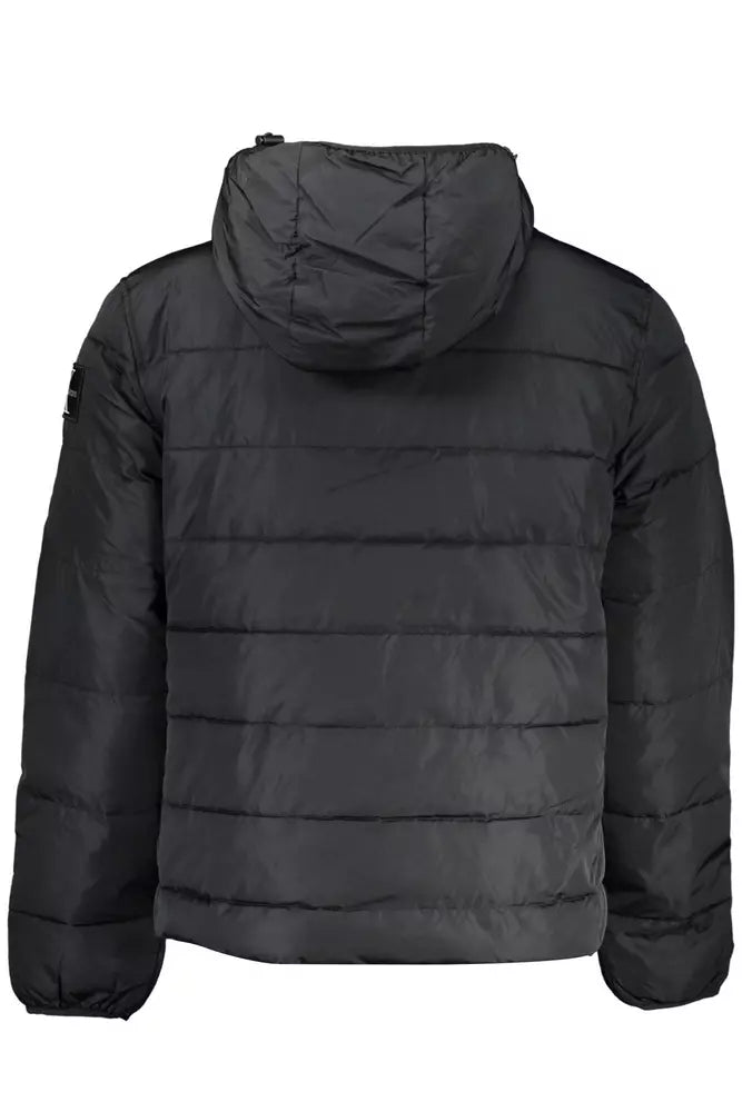 Black Polyester Men Jacket