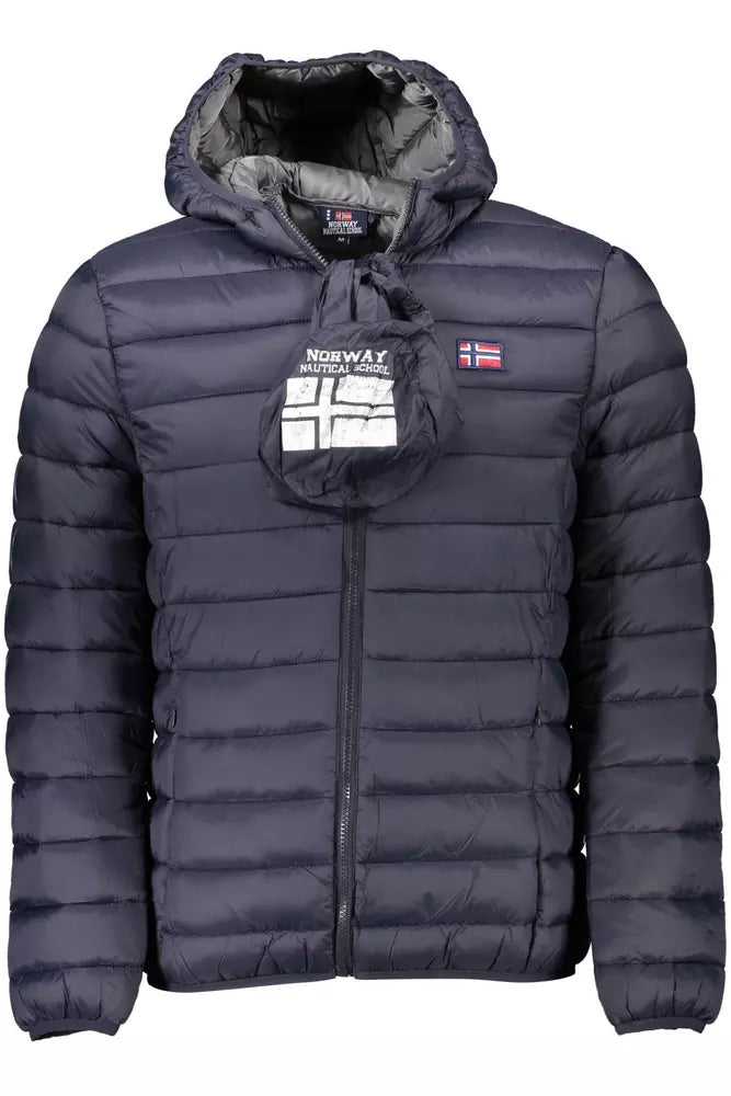 Blue Polyamide Men Jacket