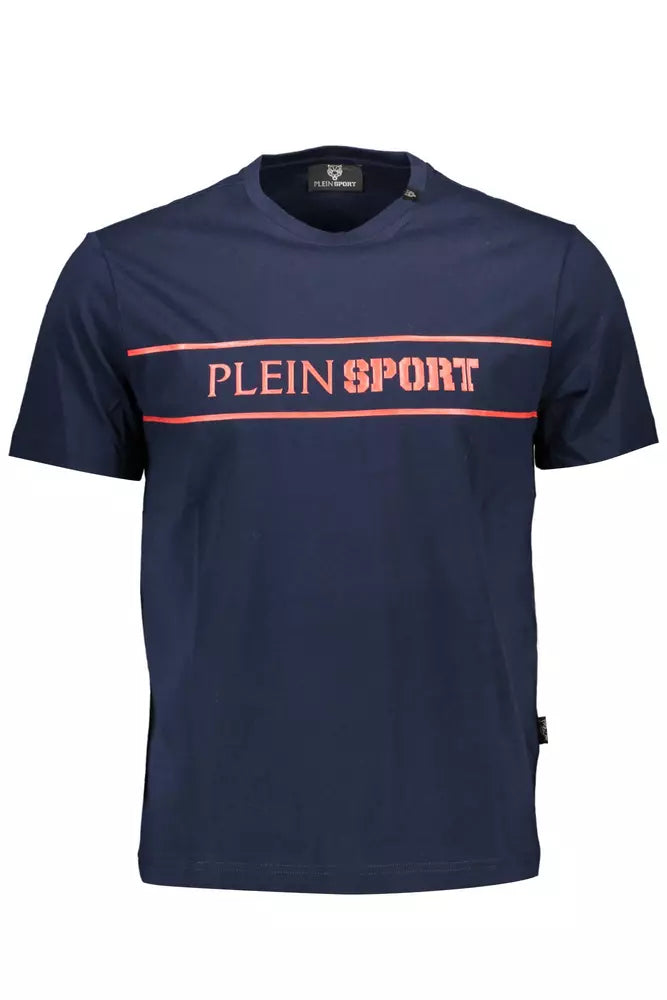 Blue Cotton Men T-Shirt