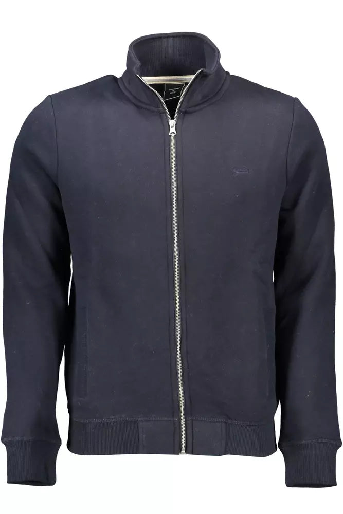 Blue Cotton Men Sweater