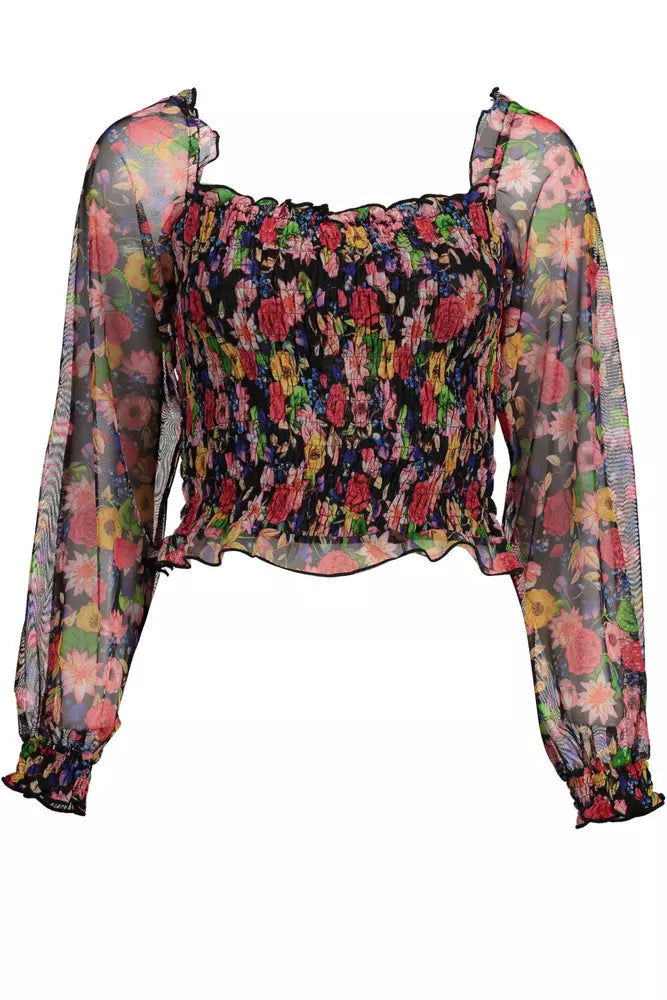 Black Polyester Women Top