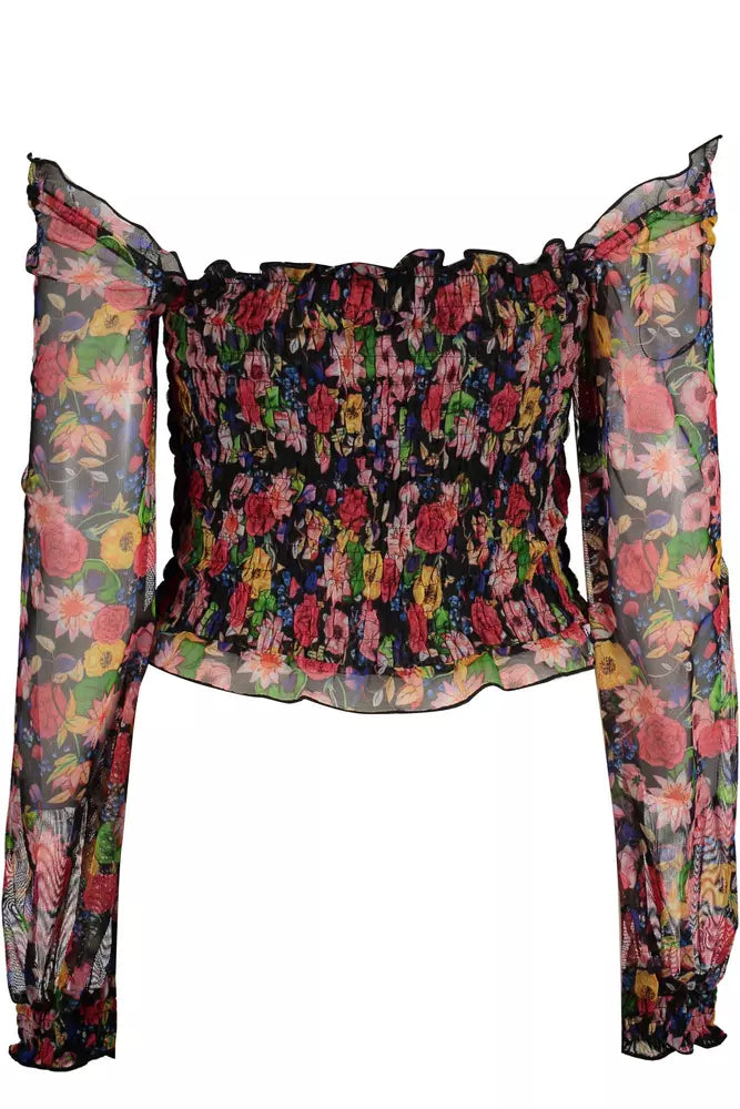 Black Polyester Women Top