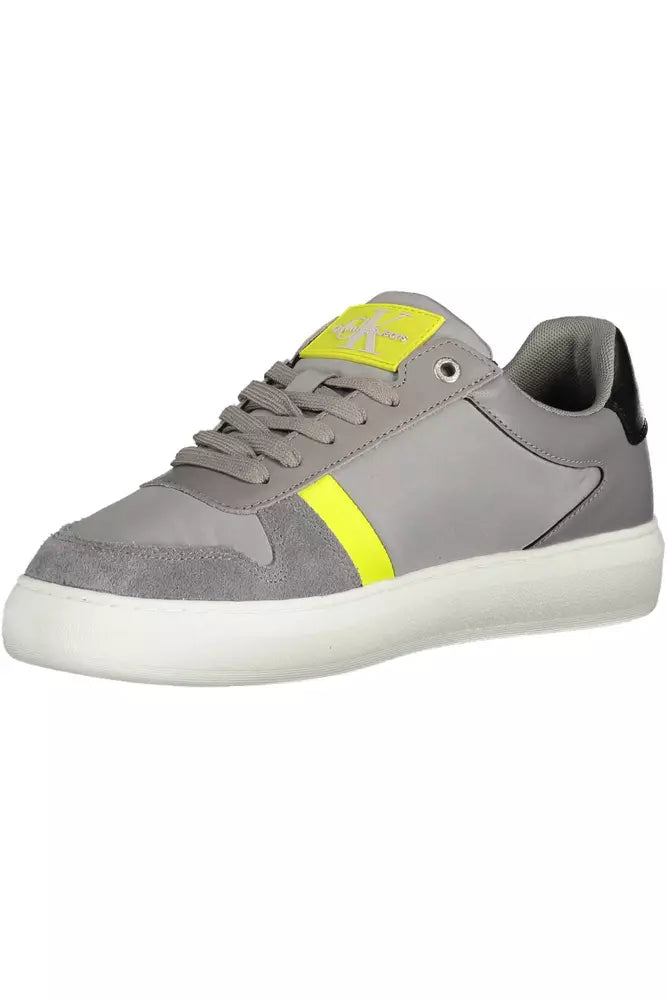 Gray Polyester Men Sneaker