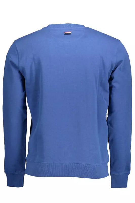 Blue Cotton Men Sweater