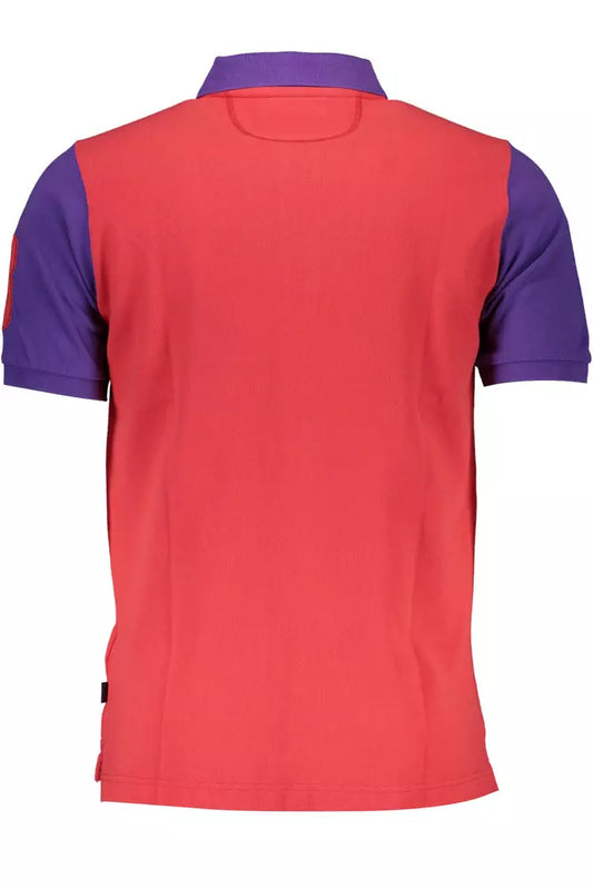 Red Cotton Men Polo Shirt