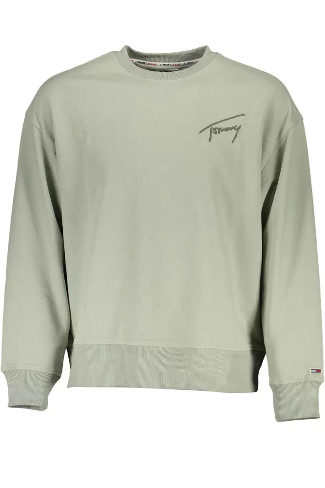 Green Cotton Men Sweater