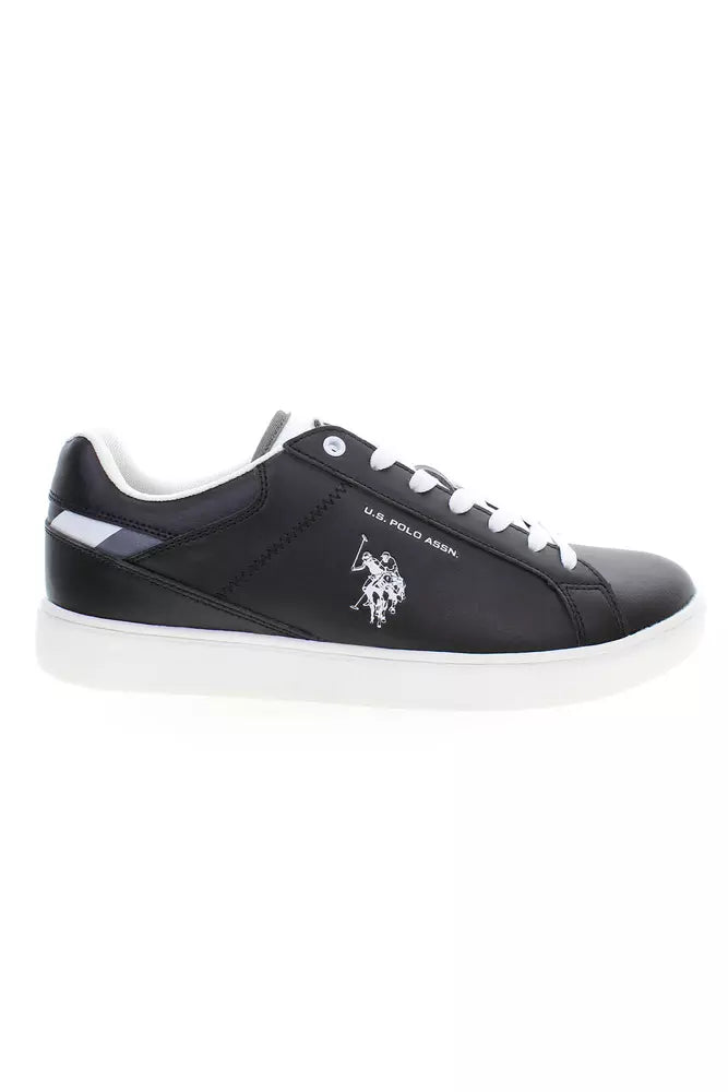 Black Polyester Mens Sneaker