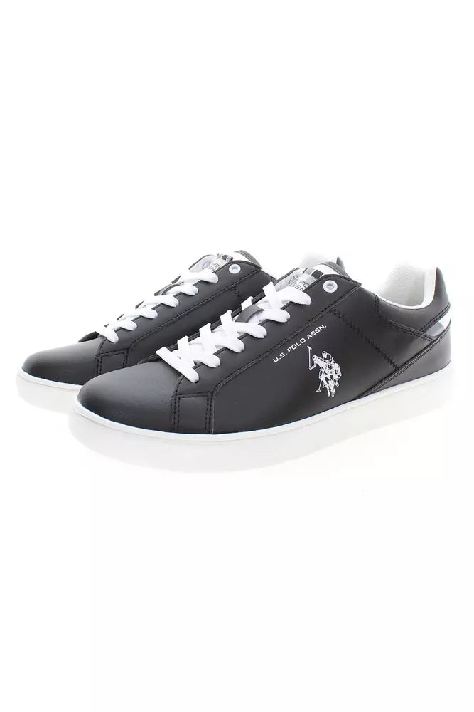 Black Polyester Mens Sneaker