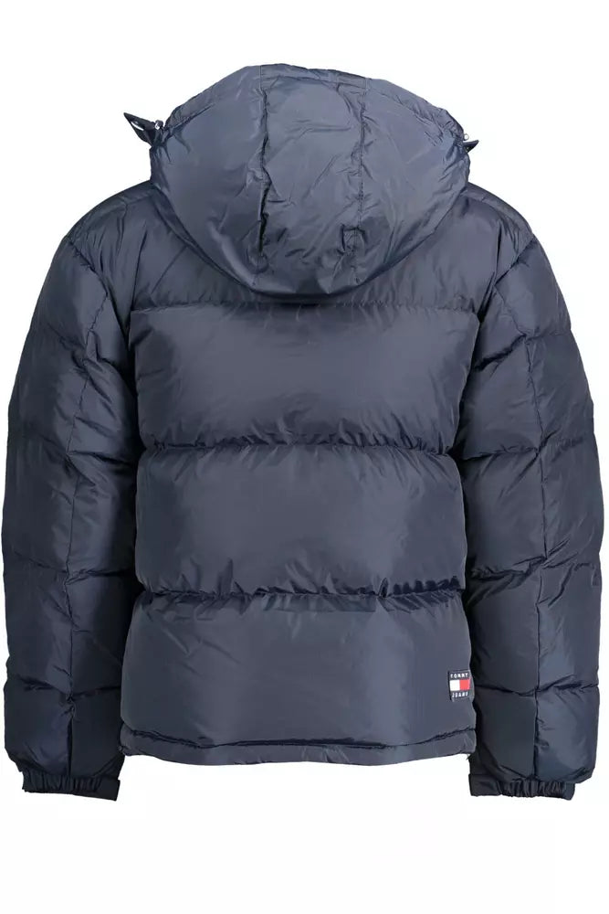 Blue Polyester Men Jacket