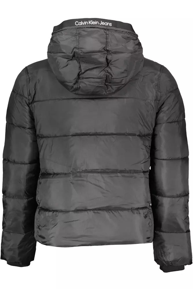Black Polyester Men Jacket