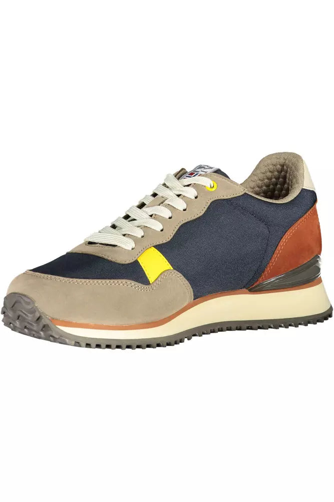 Blue Polyester Men Sneaker