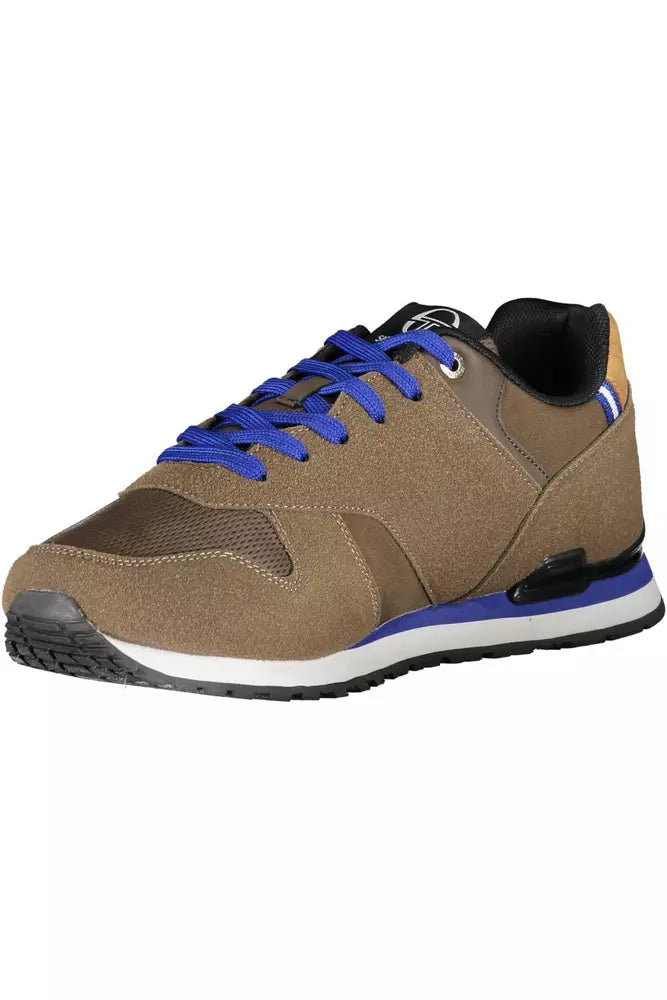 Brown Polyester Men Sneaker