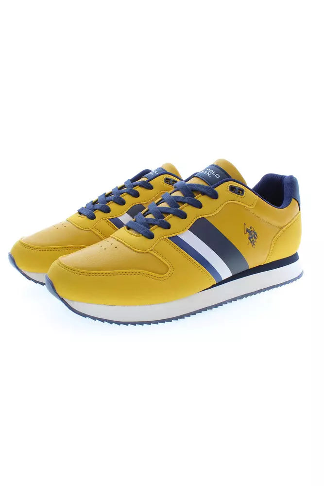 Yellow Polyester Men Sneaker