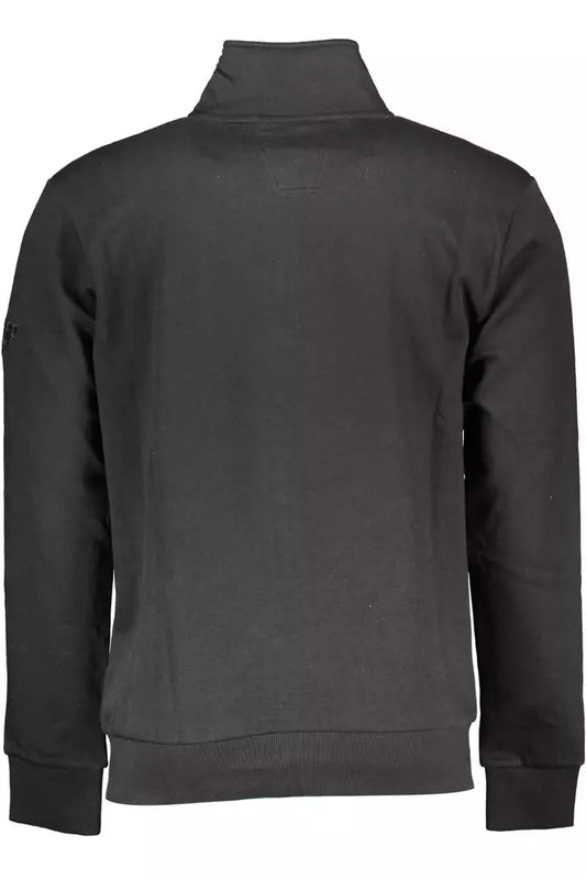 Black Cotton Men Sweater