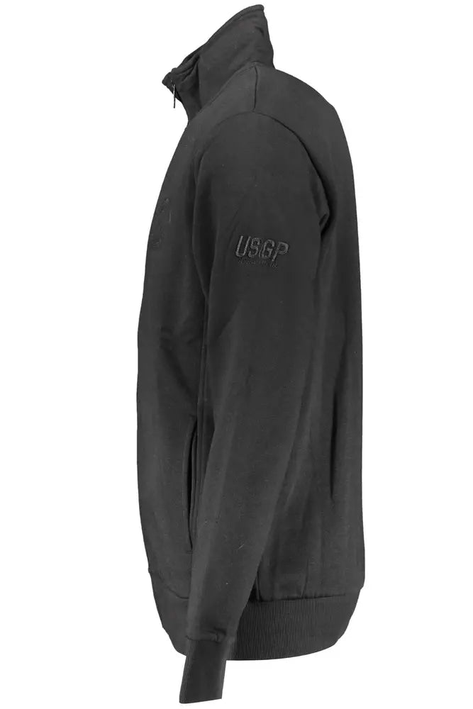Black Cotton Men Sweater