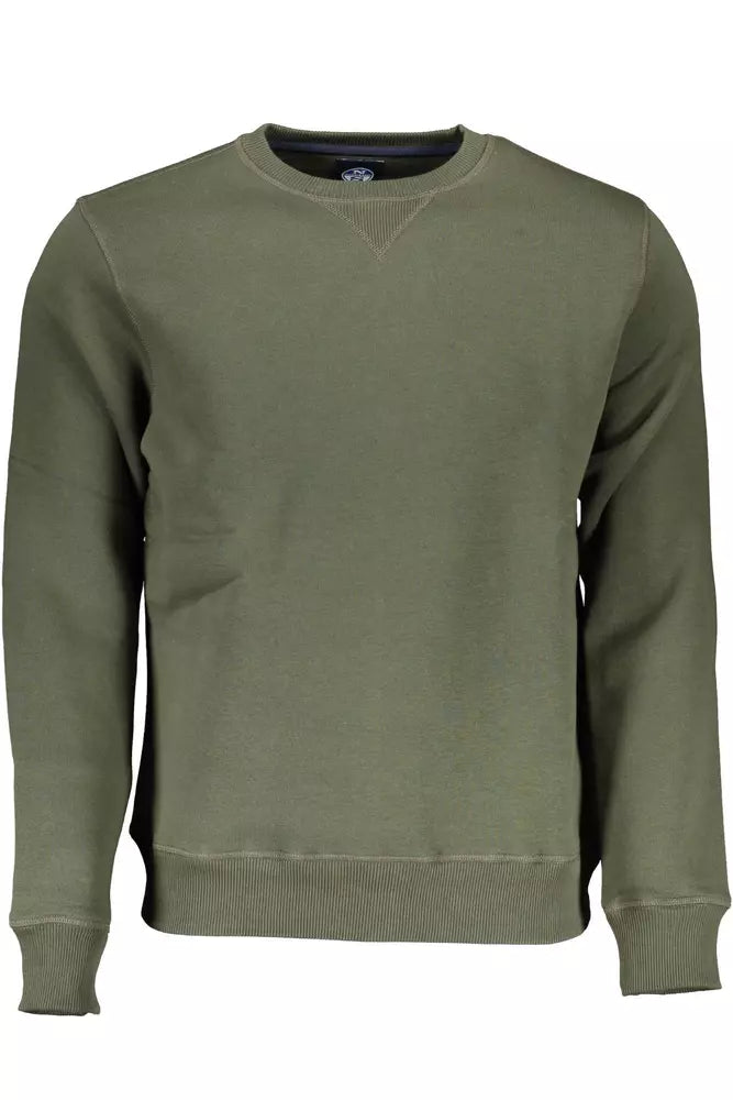 Green Cotton Men Sweater