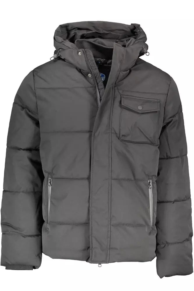 Black Polyester Men's Jacket