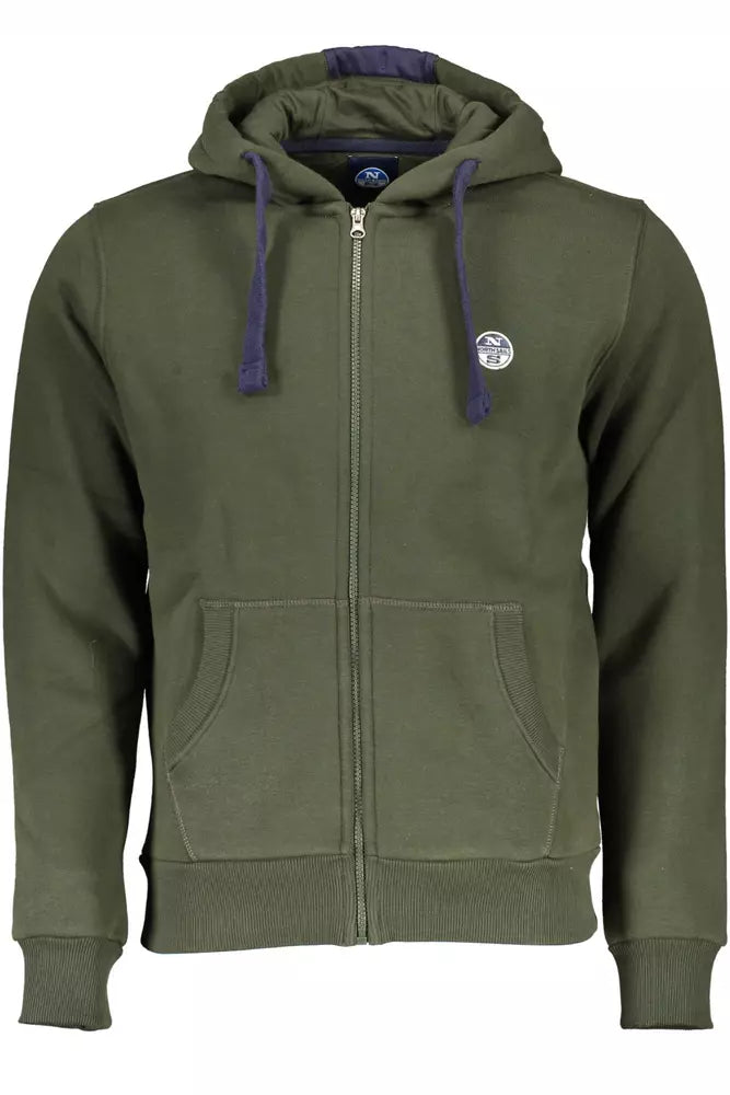 Green Cotton Men Sweater