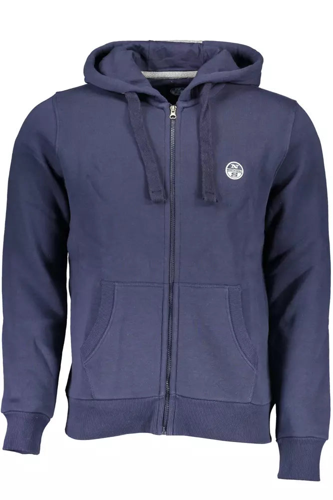 Blue Cotton Men Sweater