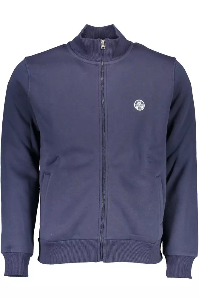Blue Cotton Men Sweater