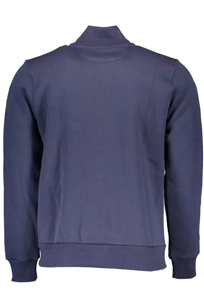 Blue Cotton Men Sweater