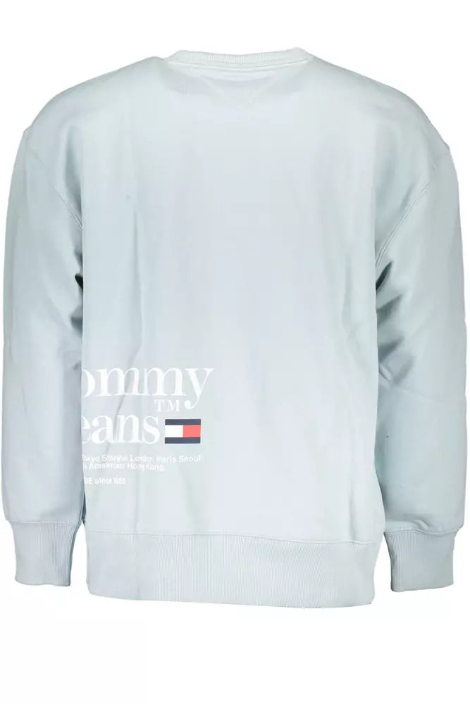 Light Blue Cotton Men Sweater