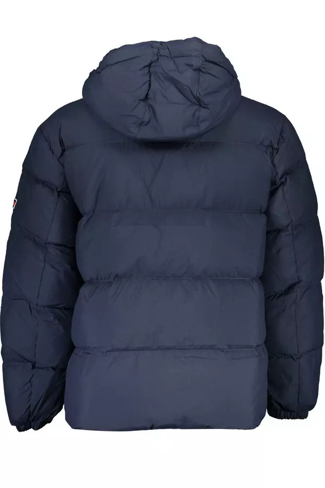 Blue Polyester Men Jacket