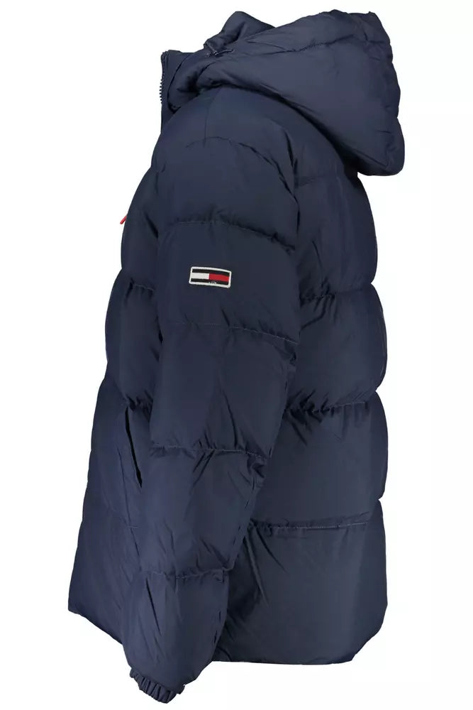Blue Polyester Men Jacket
