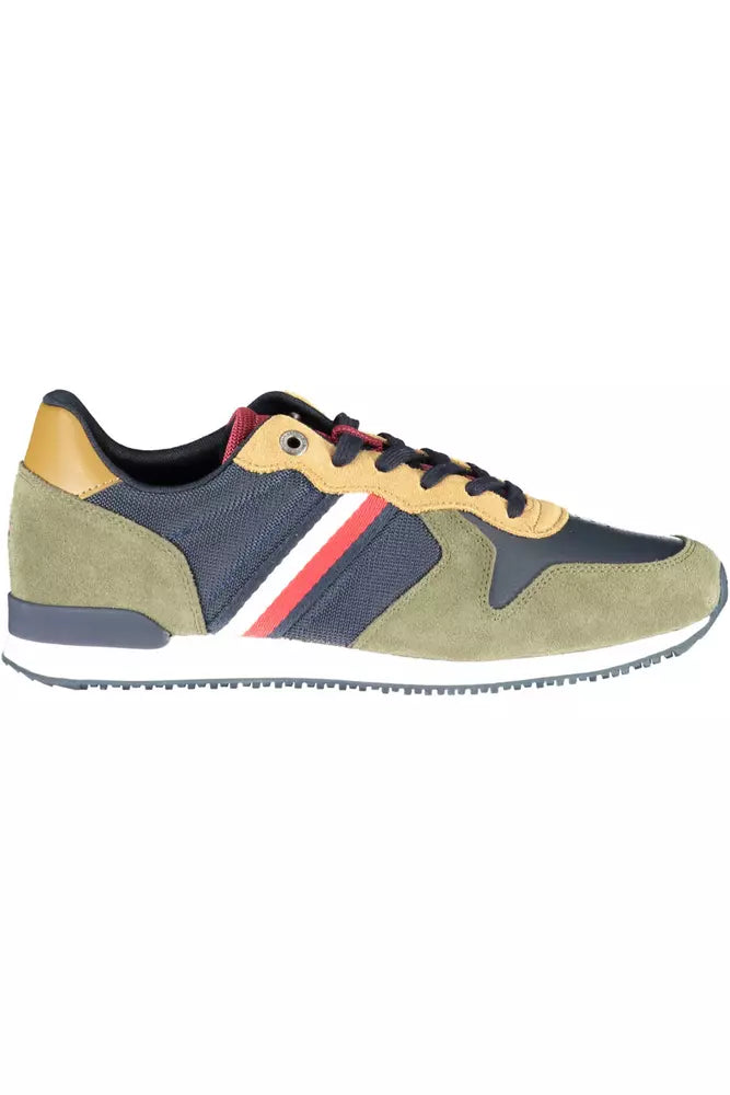 Green Polyester Men Sneaker