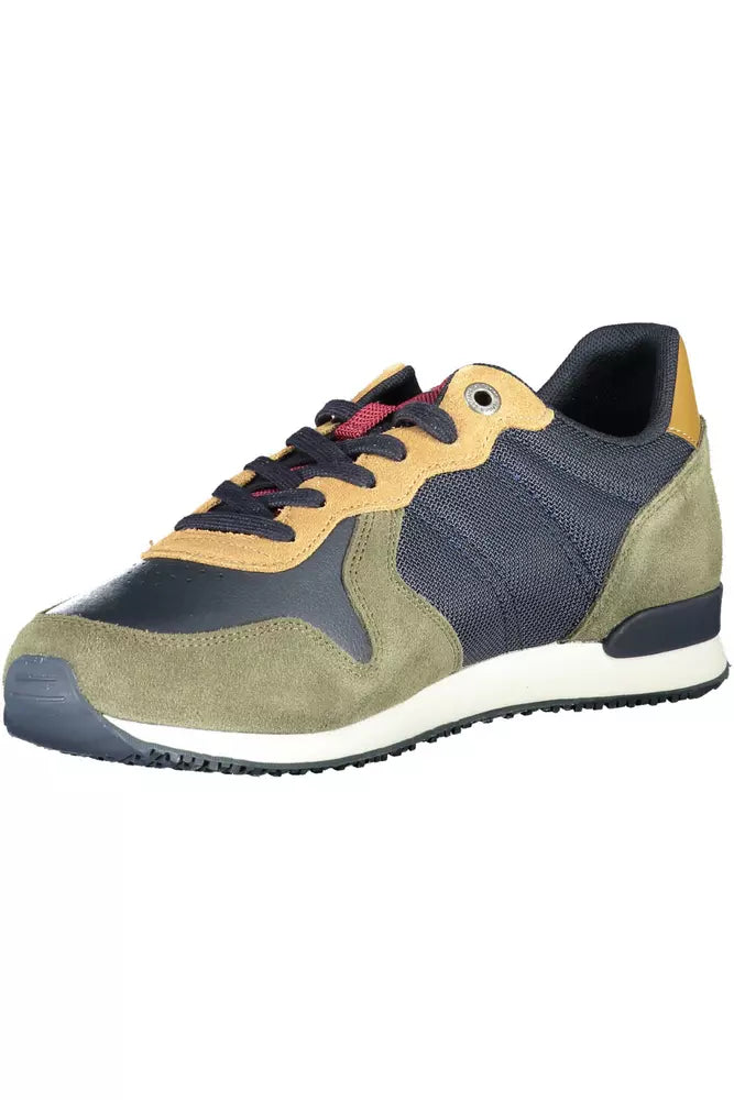 Green Polyester Men Sneaker