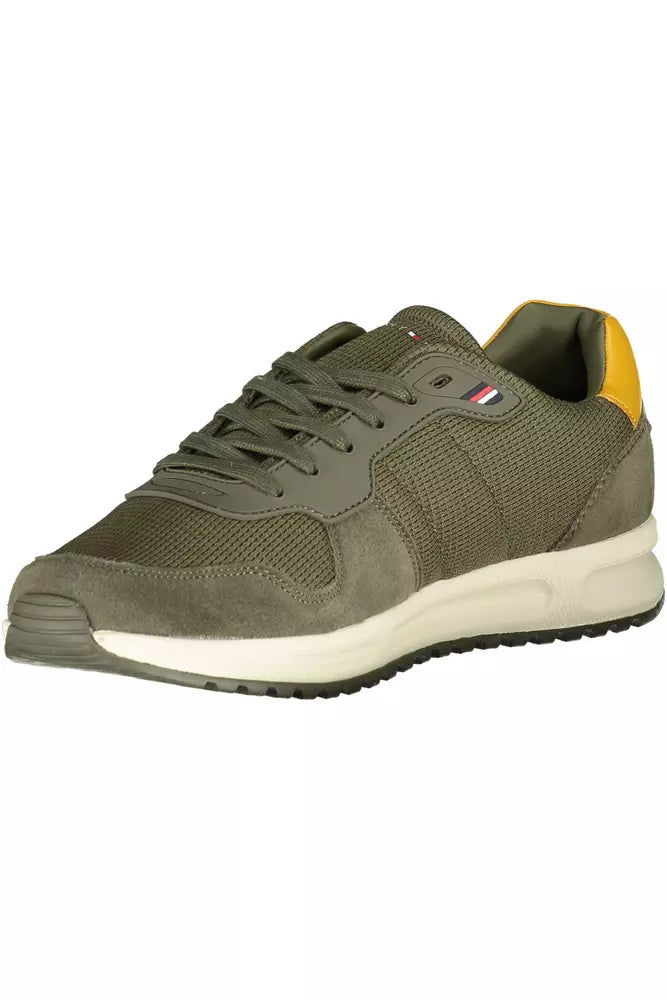 Green Polyester Men Sneaker