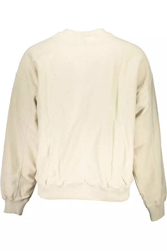 Beige Cotton Men Sweater
