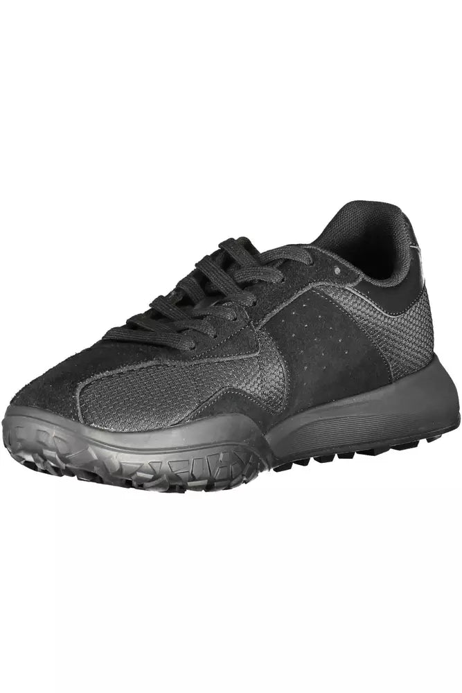 Black Polyester Men Sneaker