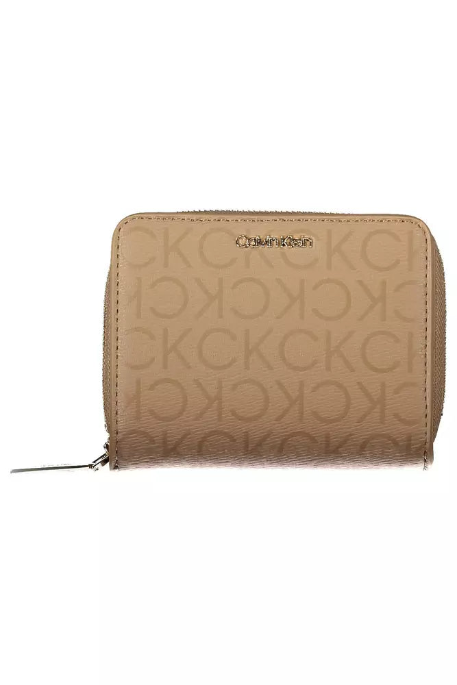 Beige Polyester Men Wallet