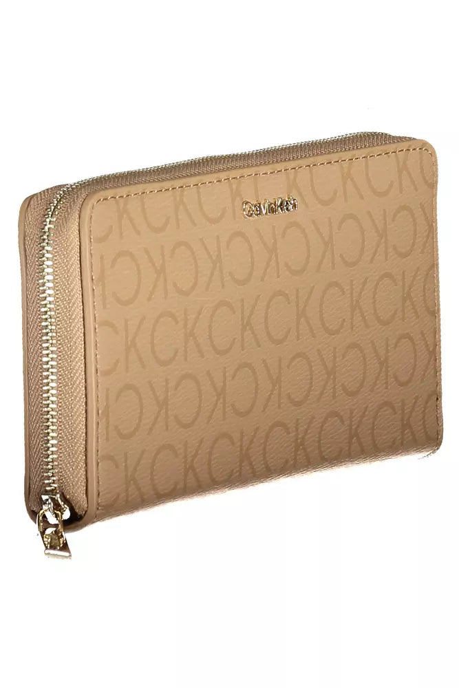 Beige Polyester Men Wallet
