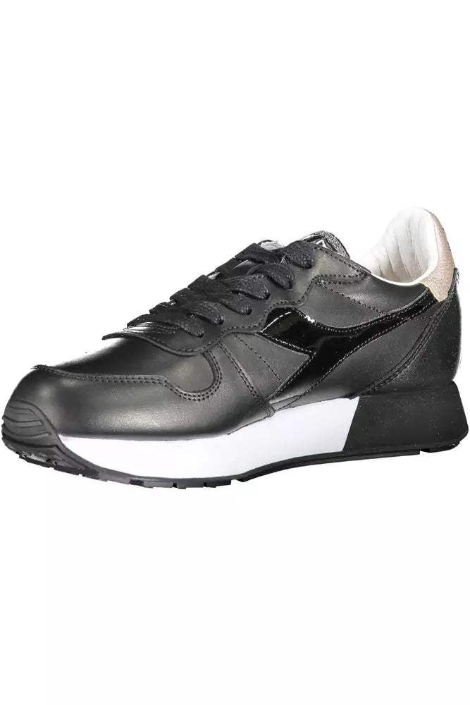 Black Leather Women Sneaker