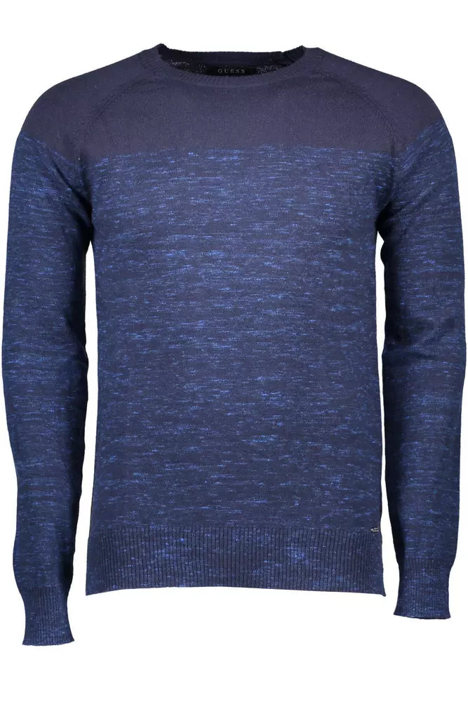 Blue Cotton Men Sweater