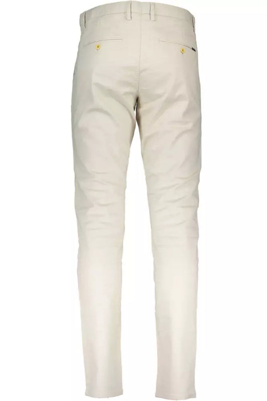 Beige Cotton Men Pant