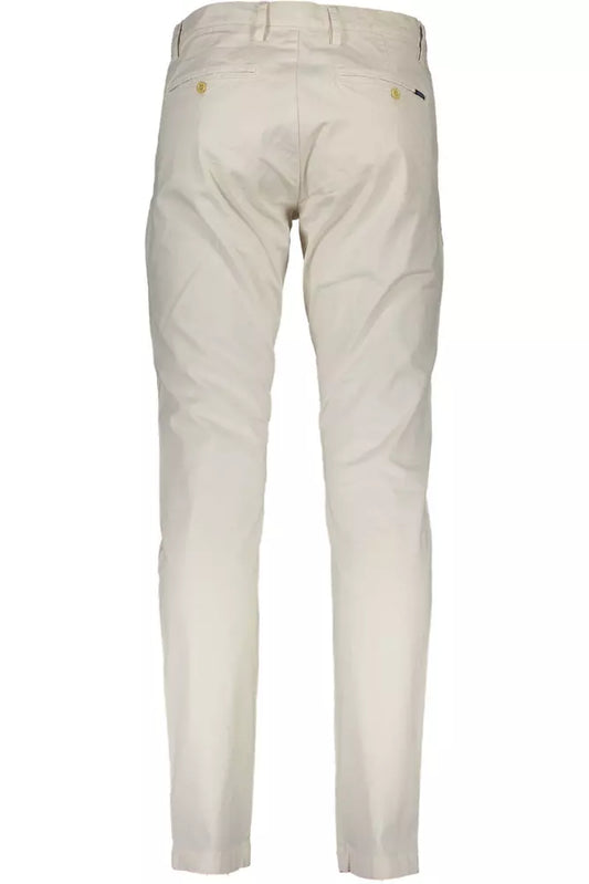 Beige Cotton Men Chino