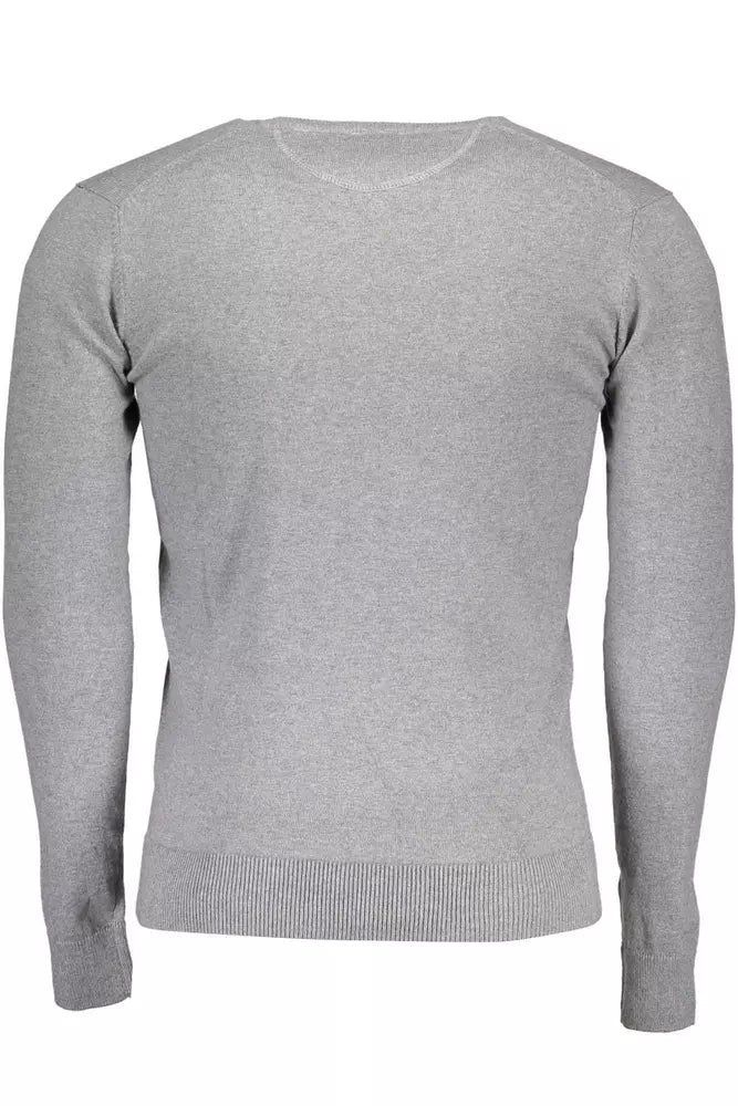 Gray Cotton Men Sweater