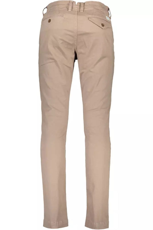 Beige Cotton Men Pants