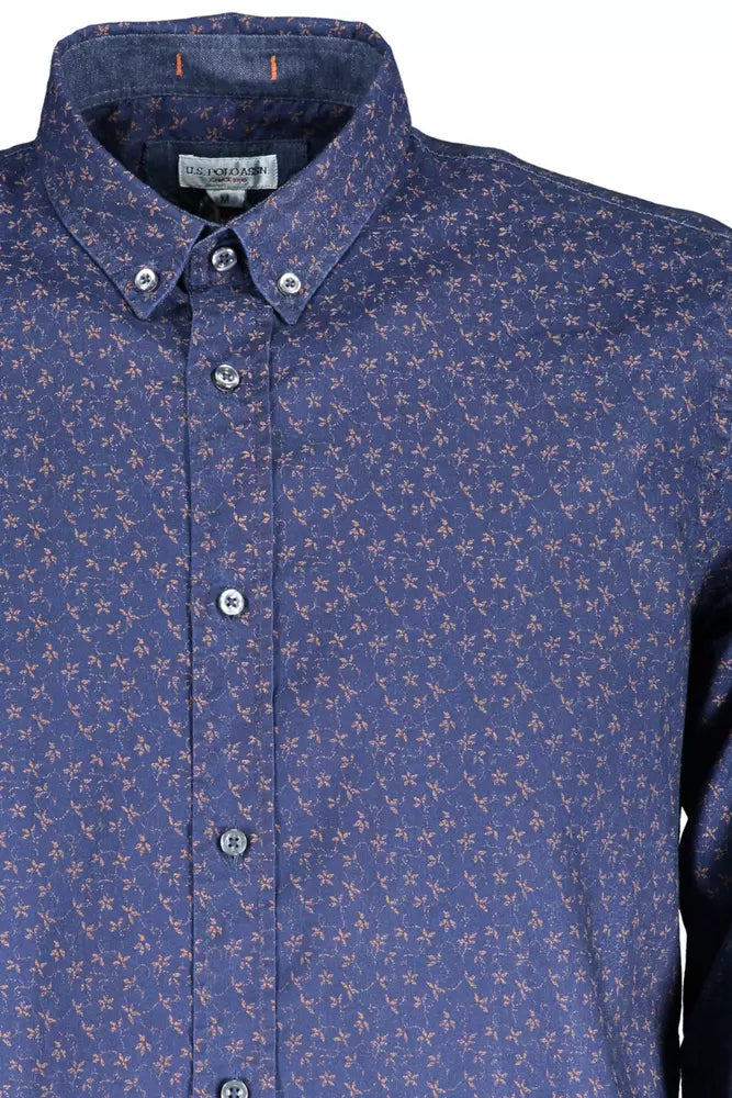 Blue Cotton Men Shirt