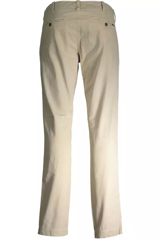 Beige Cotton Men Pant