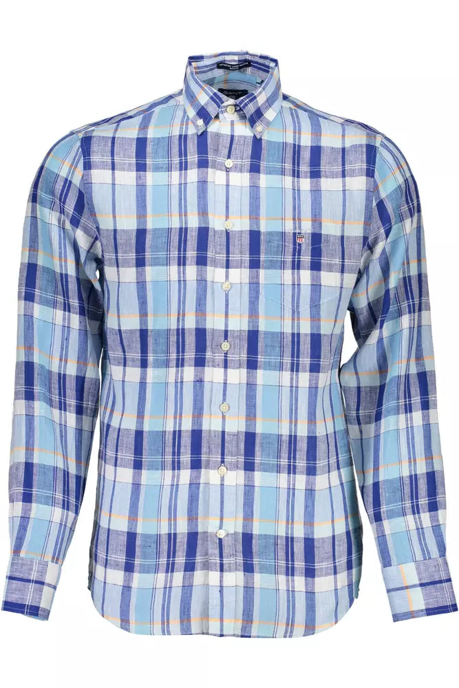 Light Blue Linen Men Shirt
