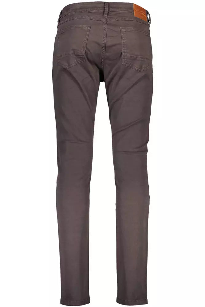 Brown Cotton Men Jeans