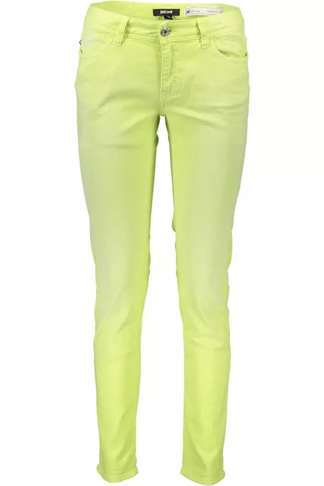 Yellow Cotton Women Jean