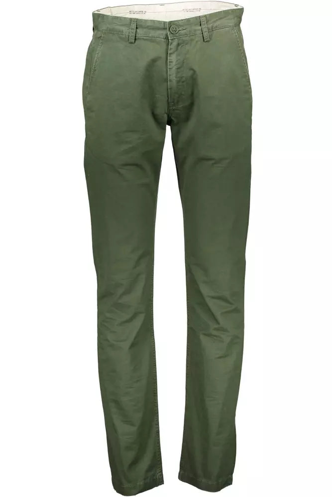 Green Cotton Men Pant