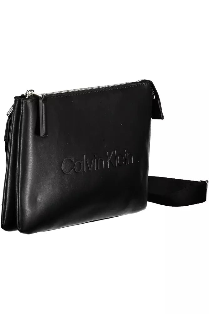 Black Polyester Men Shoulder Bag